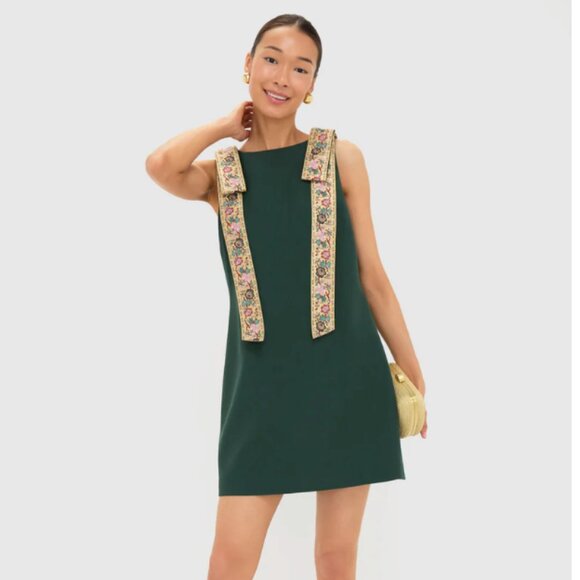 Tuckernuck Garden Scrollwork Jacquard Bow Rosie Dres